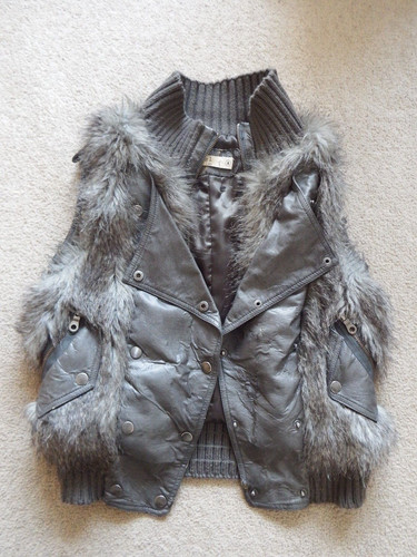 Green gilet faux fur - gilet,