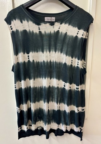 Ladies tie dye - green, cream